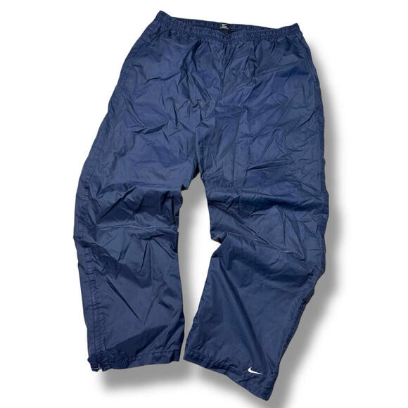 VTG Nike Track Pants Single Logo Y2K Men’s XL Navy Baggy Relaxed Windbreaker 00s - Picture 1 of 11